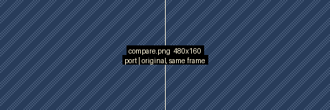 The port and the original game showing the same frame side by side